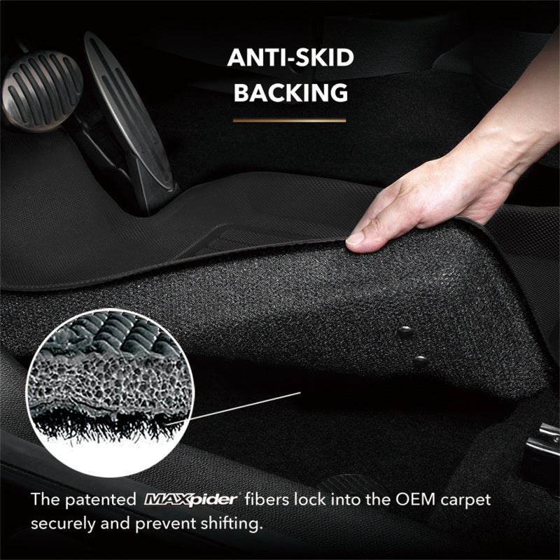 3D MAXpider 2020-2021 Tesla Model 3 Kagu 2nd Row Floormats - Black - Image 3