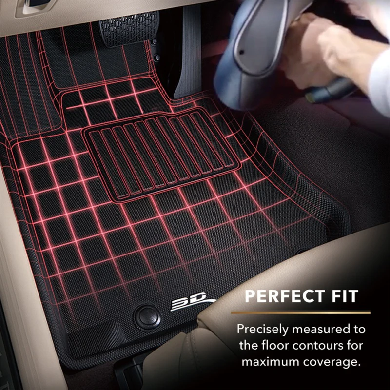 3D MAXpider 22-23 Tesla Model X Full Set Floormats - Black - Image 5