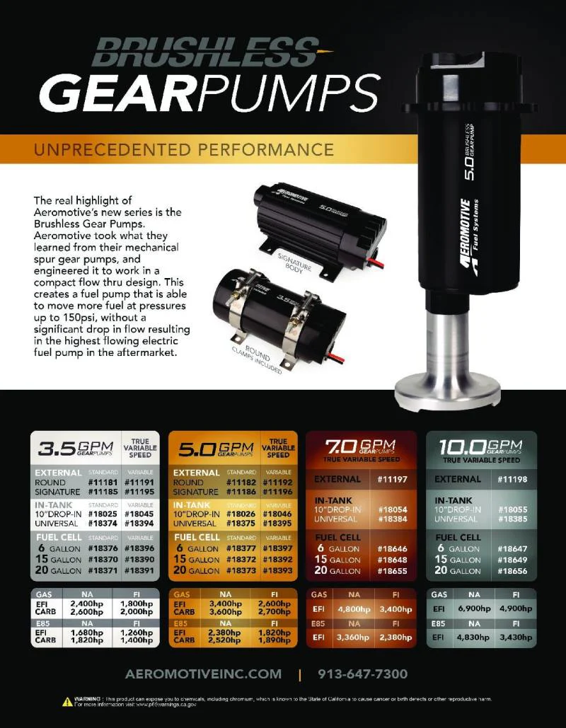 Aeromotive Brushless Spur Gear Fuel Pump w/TVS Controller - Universal - In-Tank - 5gpm - Image 3