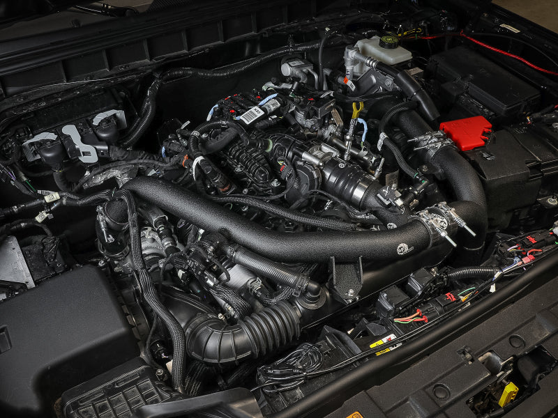 aFe 21-23 Ford Bronco V6-2.7Ltt BladeRunner Alum Hot & Cold Charge Pipe Kit - Black - Image 2