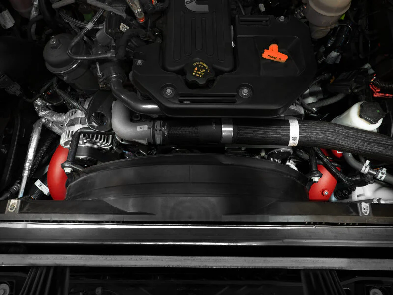aFe BladeRunner 3in & 3-1/2in AL Hot and Cold Charge Pipe Kit Red RAM Diesel Trucks 25-26 L6-6.7L - Image 3