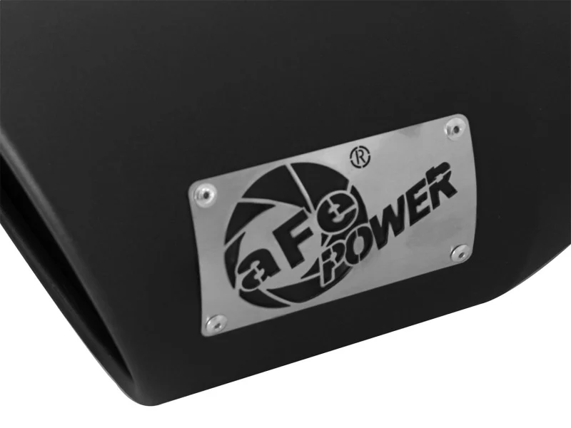 aFe MACHForce XP 5in 304 Stainless Steel Exhaust Tip 5 In x 7 Out x 12L in Bolt On Right - Black - Image 5