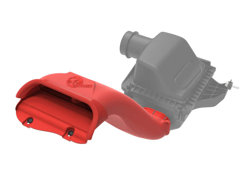 aFe Rapid Induction Dynamic Air Scoop 2021+ Ford F-150V6/V8 - Red - Image 2