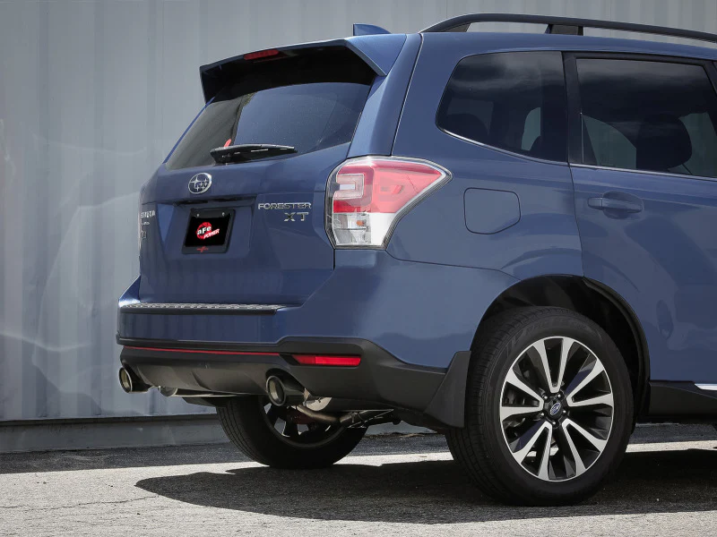 aFe Subaru Forester XT 14-18 H4-2.5L (t) Takeda 2-1/2in to 2-1/4in 304 SS Cat-Back- Black Tip - Image 2