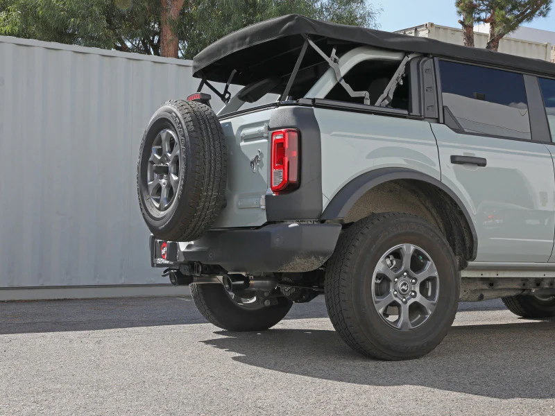 aFe Vulcan 3in 304 SS Axle-Back Exhaust 2021 Ford Bronco L4-2.3L (t)/V6-2.7L (tt) w/ Black Tips - Image 4