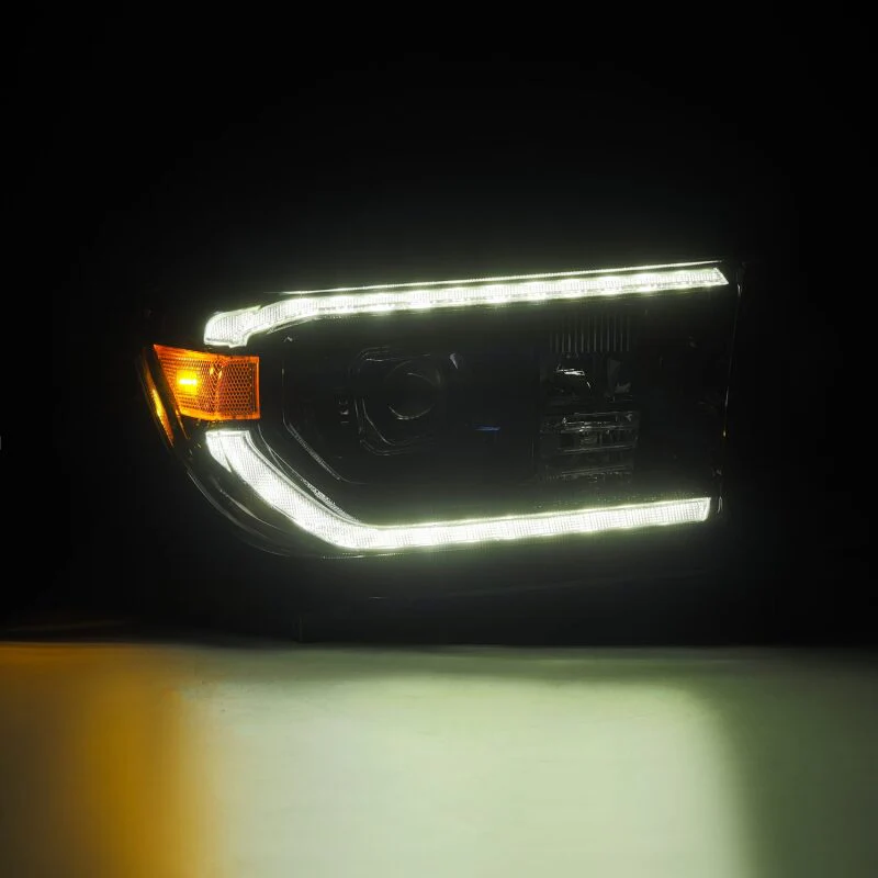 AlphaRex 07-13 Toyota Tundra / 08-17 Sequoia LUXX LED Proj HL Alpha-Blk w/Actv Light Seq. Sig + DRL - Image 2
