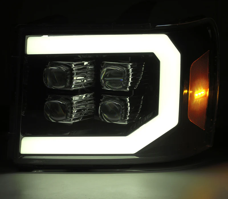 AlphaRex 07-14 GMC 2500HD NOVA LED Proj Headlight Plank Style Matte Blk w/Activ Light/Seq Signal/DRL - Image 3