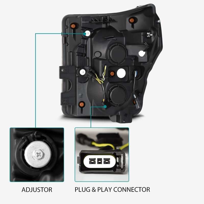 AlphaRex 11-16 Ford F-250 SD PRO-Series Projector Headlights Plank Style Alpha Black w/Seq Signal - Image 6