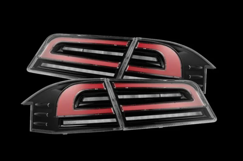AlphaRex 12-21 Tesla Model S LUXX-Series LED Tail Lights - Black/Red (US Models Only)