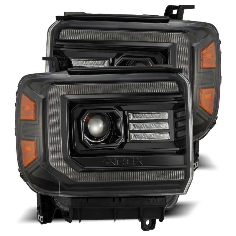 AlphaRex 14-18 GMC Sierra PRO-Series Proj Headlights Plank Alpha Blk w/Activ Light/Seq Signal/DRL - Image 5