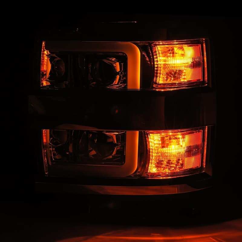 AlphaRex 15-19 Chevy 2500HD PRO-Series Proj Headlights Plank Jet Blk w/Activ Light/Seq Signal/DRL - Image 3