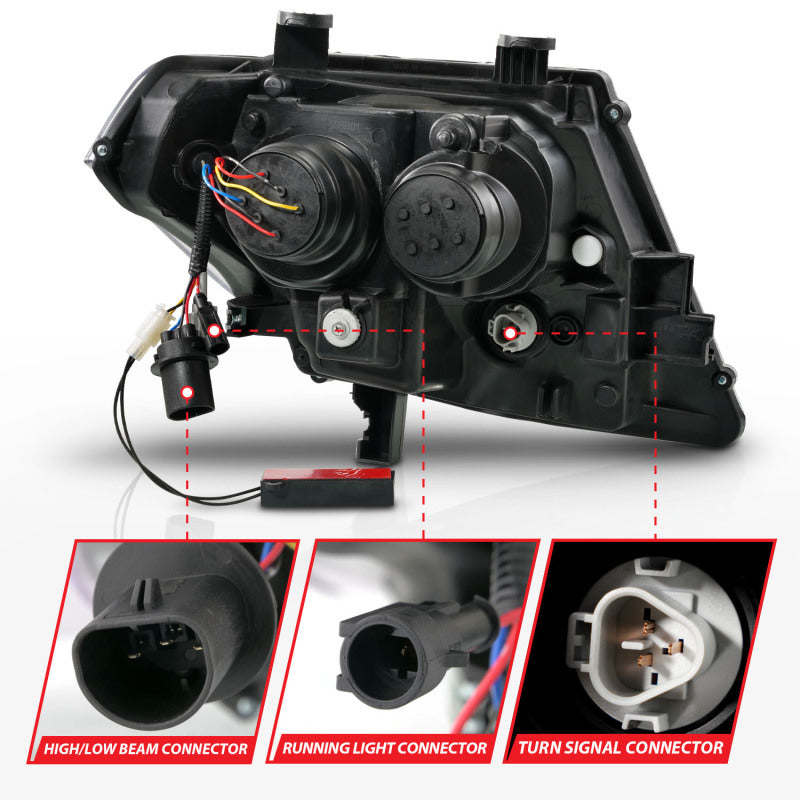 ANZO 09-20 Nissan Frontier Black Projector Plank Style DRL w/ Switchback & Sequential LED DRL - Image 11