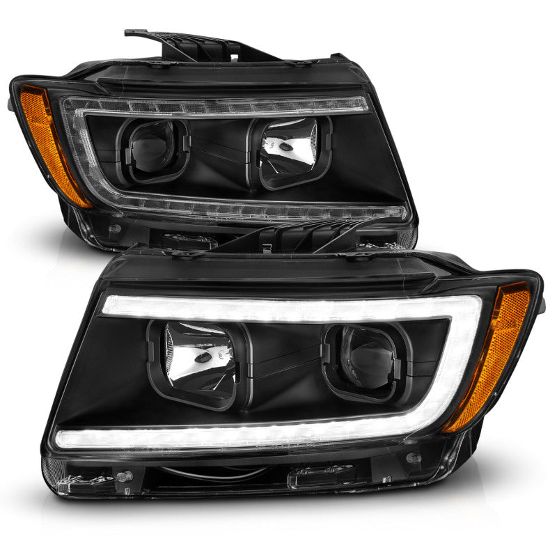 ANZO 11-13 Jeep Grand Cherokee (Factory Halogen Only) Projector Headlights w/Light Bar Swtchbk Black - Image 2