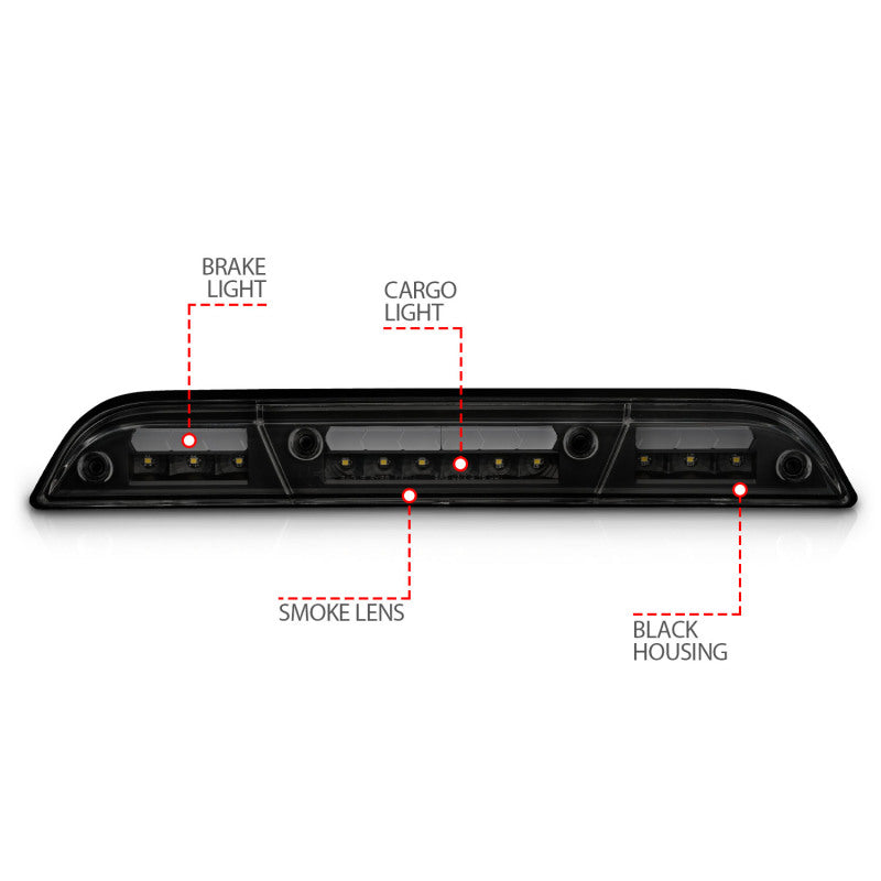 ANZO 15-20 Ford F-150 - F-450 LED Third Brake Light - Black Housing/Smoke Lens - Image 12