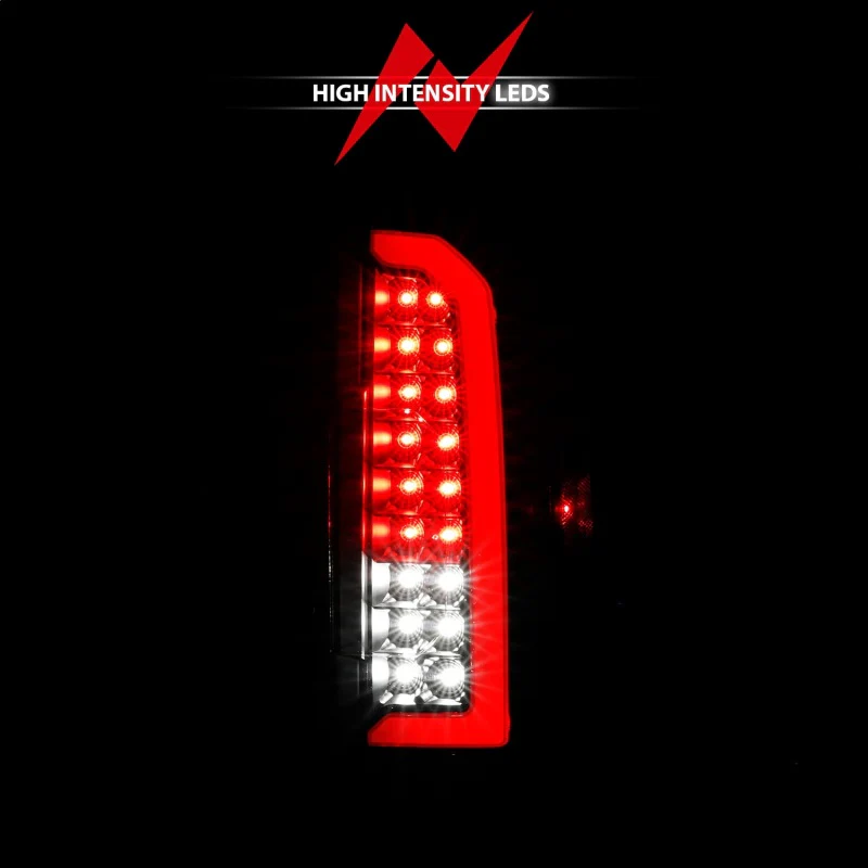 ANZO 15-21 Chevrolet Colorado Full LED Tail Lights w/ Red Lightbar Black Housing Clear Lens - Image 12