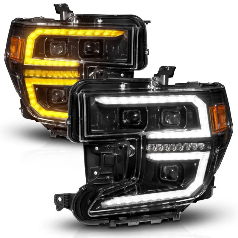 ANZO 19-21 GMC Sierra 1500 LED Projector Headlight w/Switchback+Sequential - Black - Image 5