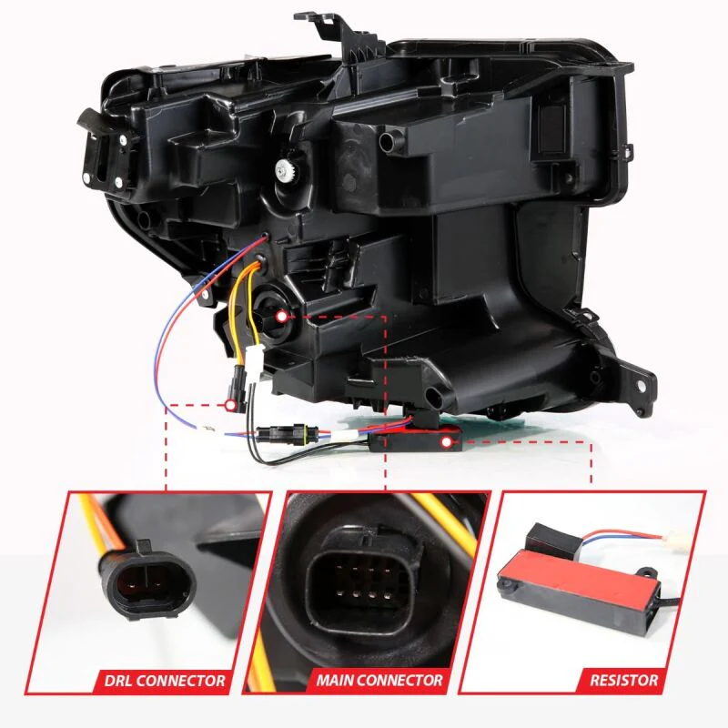 ANZO 19-21 GMC Sierra 1500 LED Projector Headlight w/Switchback+Sequential - Black - Image 8