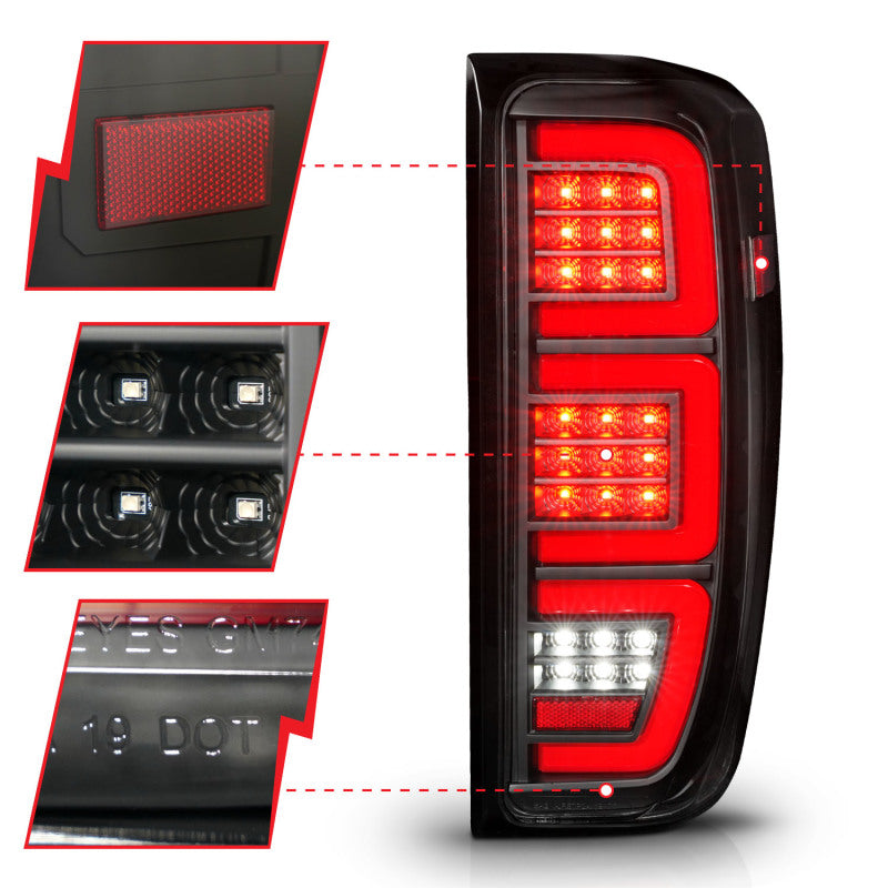 ANZO 19-23 GMC Sierra 1500/2500HD/3500HD Black Replacement Full LED Bar Tail Light - Image 3