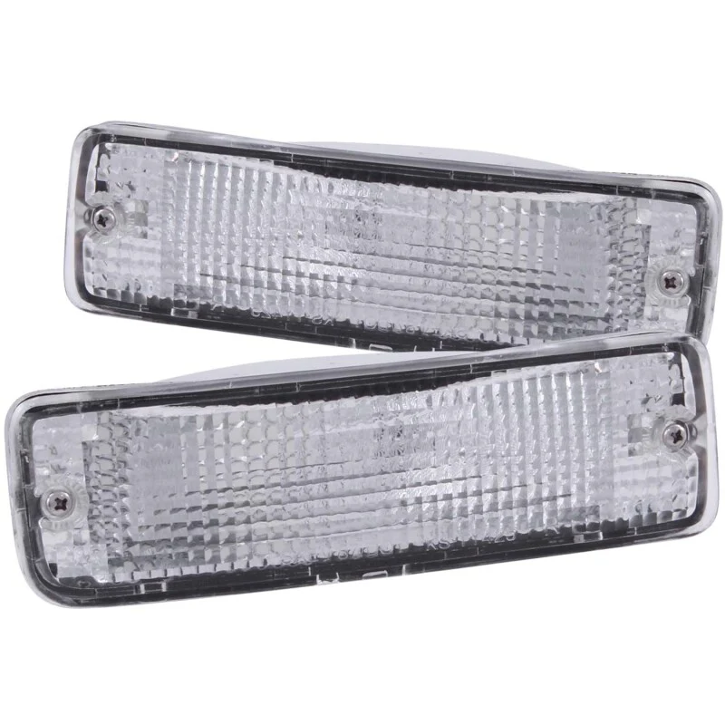 ANZO 1989-1995 Toyota Pickup Euro Parking Lights Chrome w/ Amber Reflector - Image 2