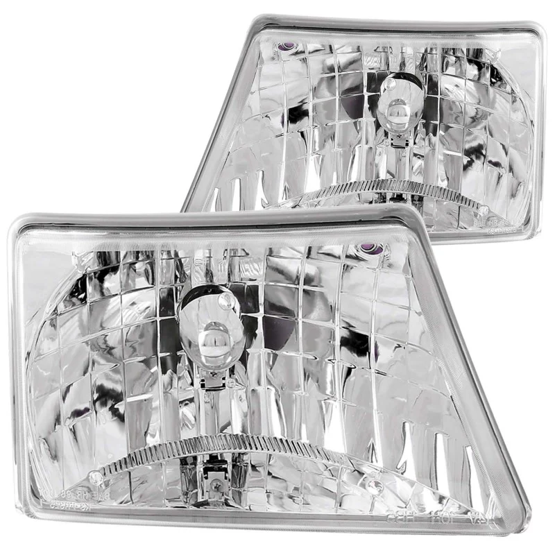 ANZO 1998-2000 Ford Ranger Crystal Headlights Chrome - Image 2