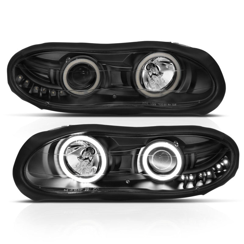 ANZO 1998-2002 Chevrolet Camaro Projector Headlights w/ Halo Black - Image 6