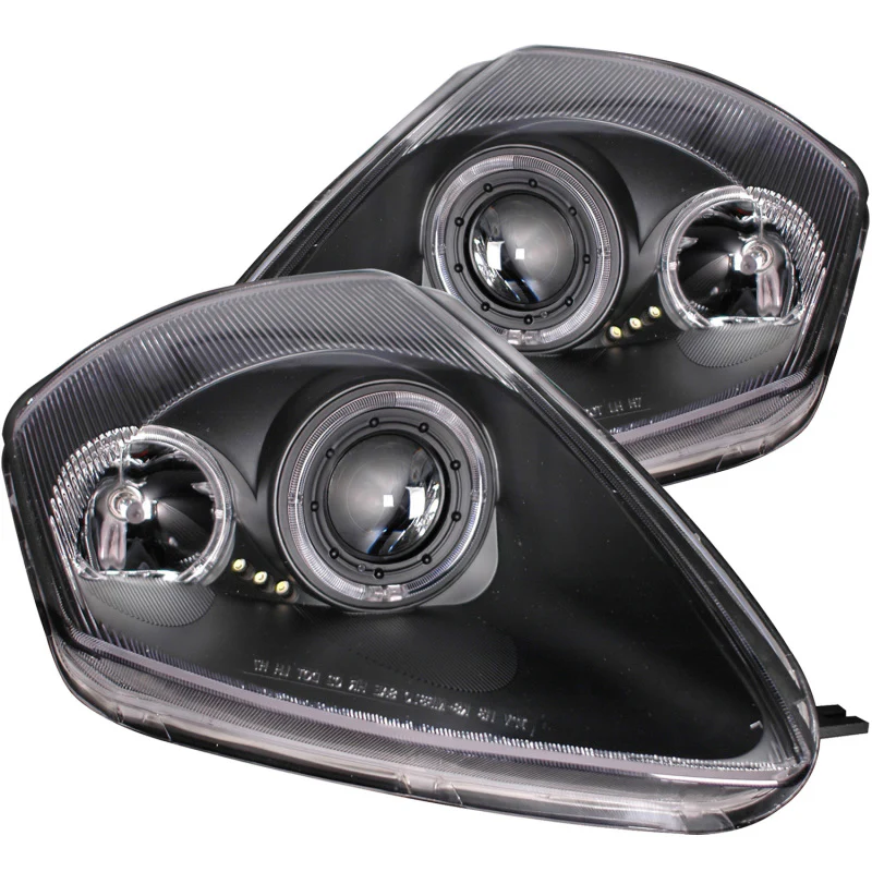 ANZO 2000-2005 Mitsubishi Eclipse Projector Headlights w/ Halo Black - Image 2