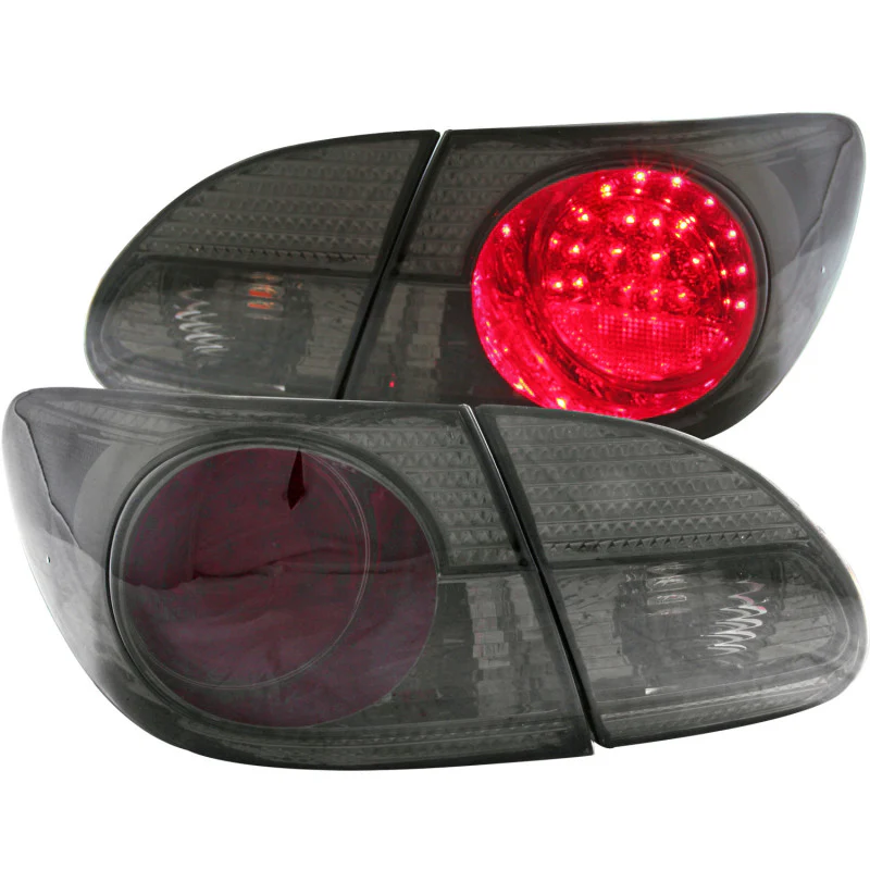 ANZO 2003-2008 Toyota Corolla LED Taillights Red/Smoke - Image 2