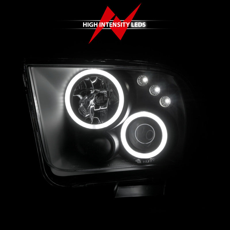 ANZO 2005-2009 Ford Mustang Projector Headlights w/ Halo Black - Image 14