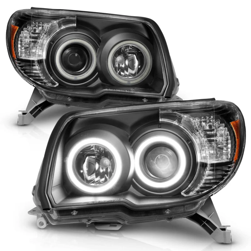 ANZO 2006-2009 Toyota 4Runner Projector Headlights w/ Halo Black - Image 7