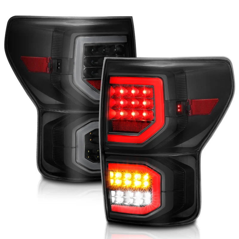 ANZO 2007-2013 Toyota Tundra LED Taillights Plank Style Black w/Smoke Lens - Image 15