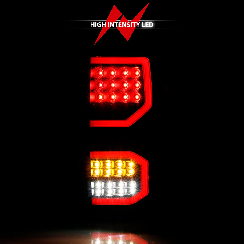 ANZO 2007-2013 Toyota Tundra LED Taillights Plank Style Black w/Smoke Lens - Image 5