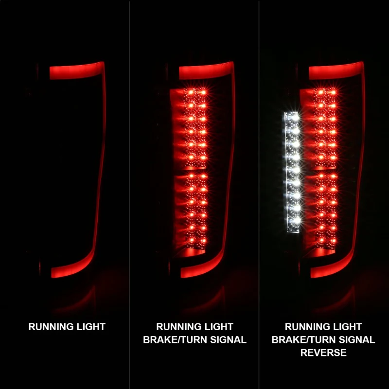 ANZO 2017+ Ford F-250 LED Taillights - Black/Smoke - Image 7