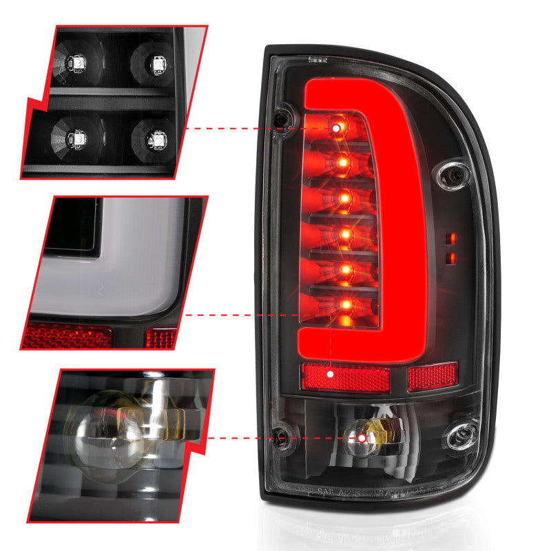 ANZO 95-00 Toyota Tacoma LED Taillights Black Housing Clear Lens (Pair) - Image 5