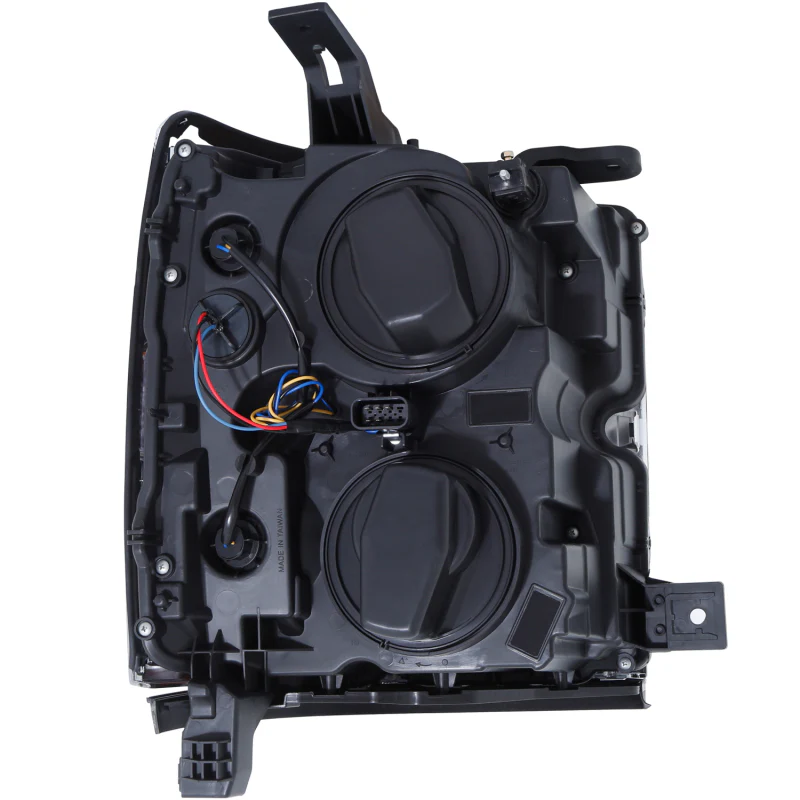 ANZO Projector Headlights 15-17 Chevrolet Silverado 2500HD / 3500HD Black w/ Black Rim - Image 4