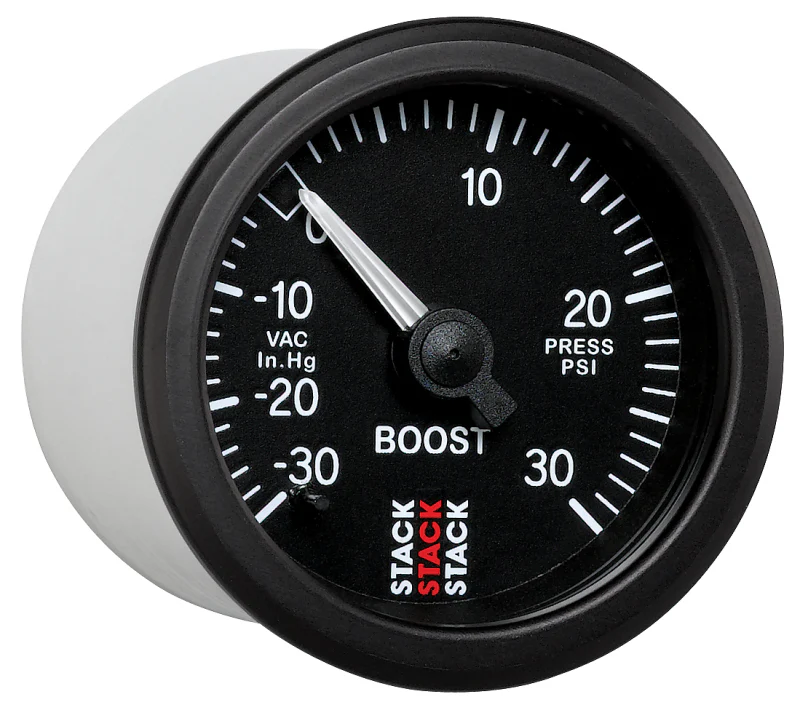 Autometer 52mm Stack Instruments -30INHG to +30PSI Mechanical Boost Gauge - Black - Image 5
