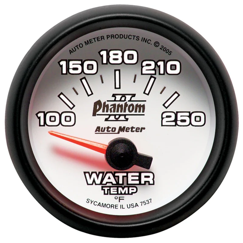 Autometer Phantom II 52.4mm SSE 100-250 Deg F Water Temperature Gauge - Image 2