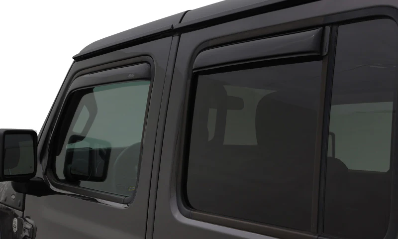 AVS 07-18 Jeep Wrangler Unlimited Ventvisor In-Channel Front & Rear Window Deflectors 4pc - Smoke - Image 4