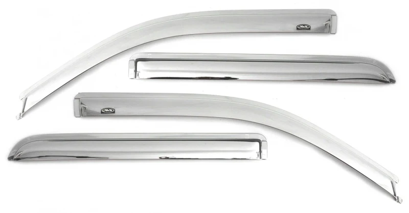 AVS 07-18 Toyota Tundra Crewmax Ventvisor Outside Mount Front & Rear Window Deflectors 4pc - Chrome - Image 2