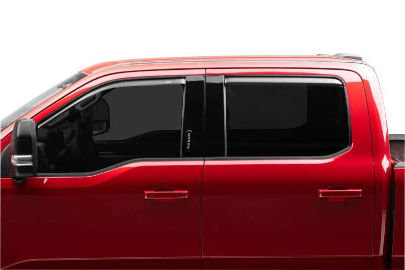 AVS 17-18 Ford F-250 Super Duty Supercrew Ventvisor Front & Rear Window Deflectors 4pc - Smoke - Image 5