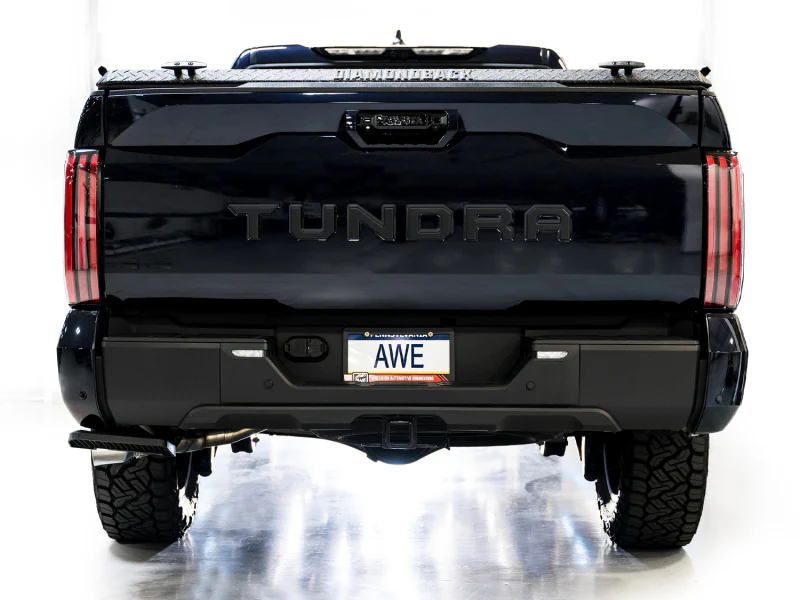 AWE Tuning 0FG Exhaust for 3rd Gen Toyota Tundra - Dual Chrome Silver Tips - Image 3