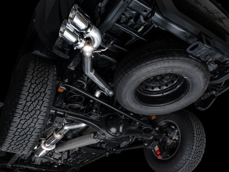AWE Tuning Exhaust for 4th Gen Toyota Tacoma Dual Chrome Silver Tips - Image 2