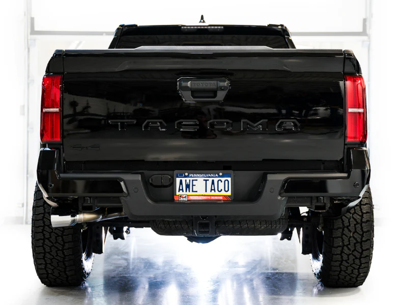 AWE Tuning Exhaust for 4th Gen Toyota Tacoma Dual Chrome Silver Tips - Image 4