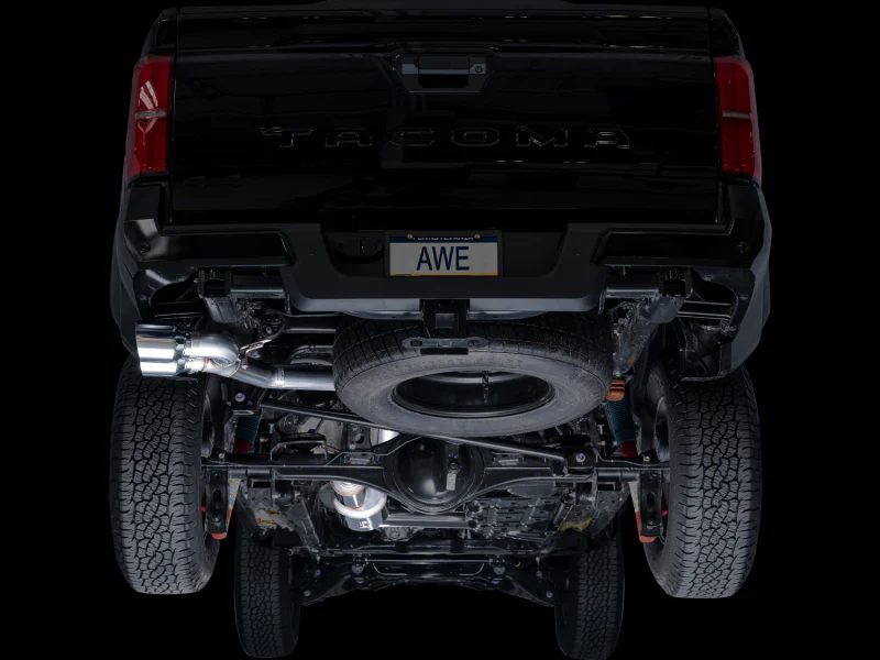 AWE Tuning Exhaust for 4th Gen Toyota Tacoma Dual Chrome Silver Tips - Image 5