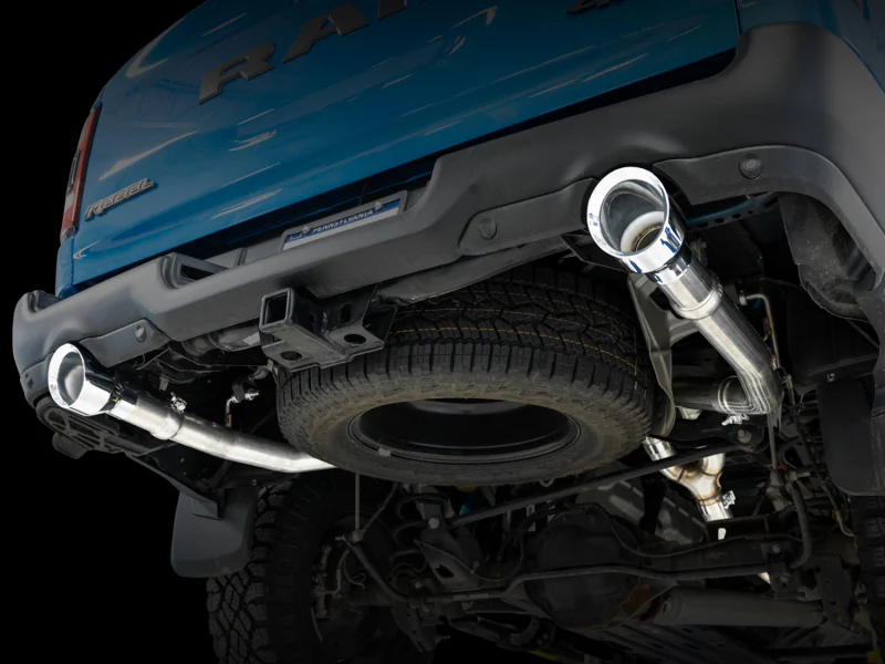 AWE Tuning 19-21 RAM 1500 5.7L (w/Cutouts) 0FG Dual Rear Exit Cat-Back Exhaust - Chrome Silver Tips - Image 7