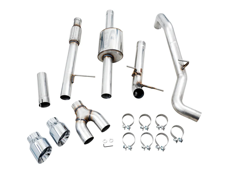 AWE Tuning 4th Gen GM 1500 5.3L 0FG Cat-Back Dual Side Exit (Flat Bumper) - Chrome Tips - Image 10