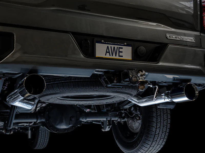 AWE Tuning 4th Gen GM 1500 5.3L 0FG Cat-Back Split Rear Exit (Flat Bumper) - Dual Diamond Tips - Image 8