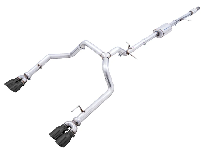 AWE Tuning 4th Gen GM 1500 5.3L 0FG Cat-Back Split Rear Exit (w/ Bumper Cutouts) - Quad Diamond Tips