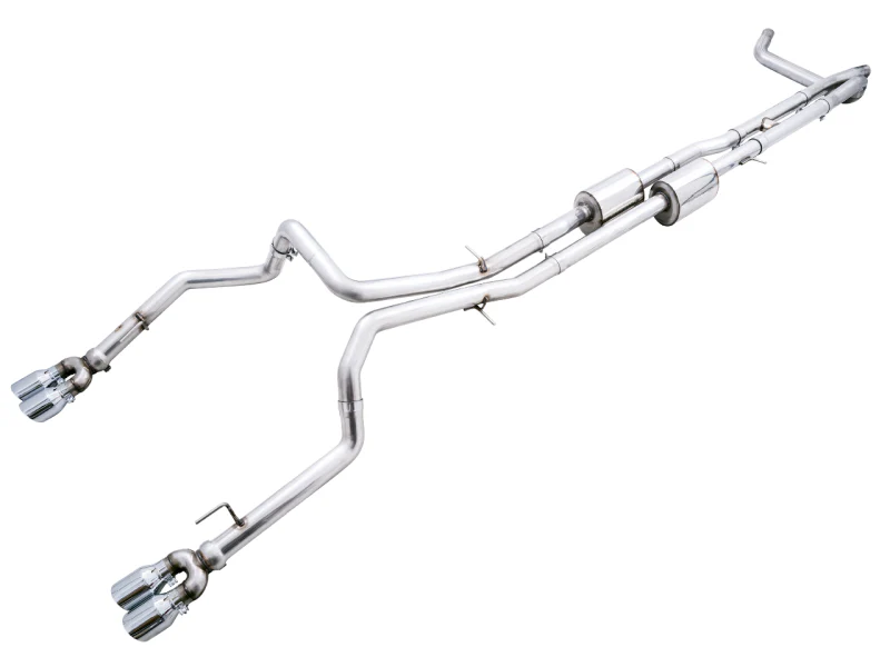 AWE Tuning 4th Gen GM 1500 6.2L 0FG Cat-Back Split Rear Exit (w/ Bumper Cutouts) - Quad Chrome Tips - Image 21