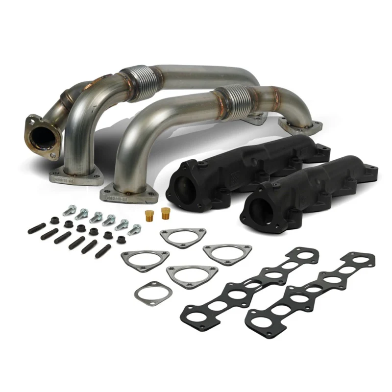 BD Diesel 08-10 Ford F-250/F-350/F-450/F-550 Powerstroke 6.4L Up Pipes Kit w/Manifold Set - Image 7