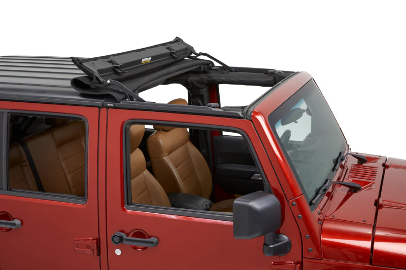 Bestop 07-18 Jeep Wrangler JK Sunrider For Hardtop (Premium Black Twill 2-Door Or 4-Door) - Image 3